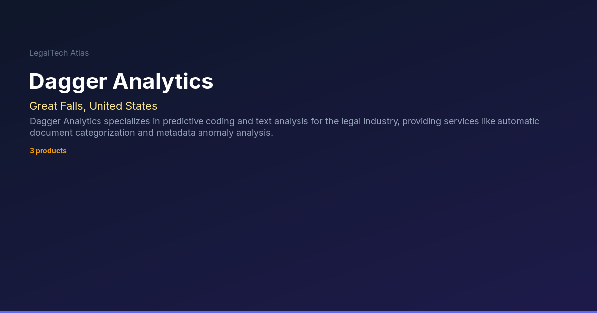 Dagger Analytics — LegalTech Atlas
