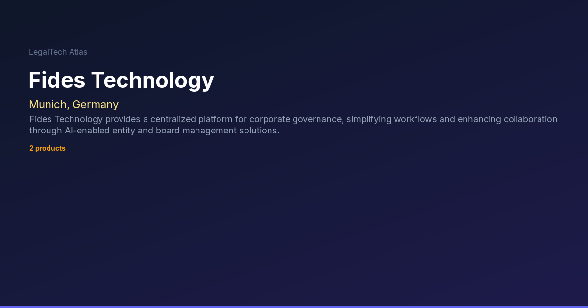 Fides Technology — LegalTech Atlas