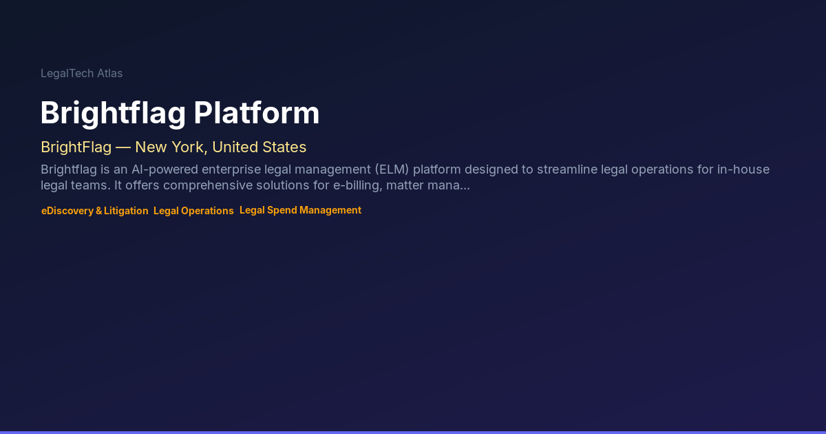 Brightflag Platform — LegalTech Atlas