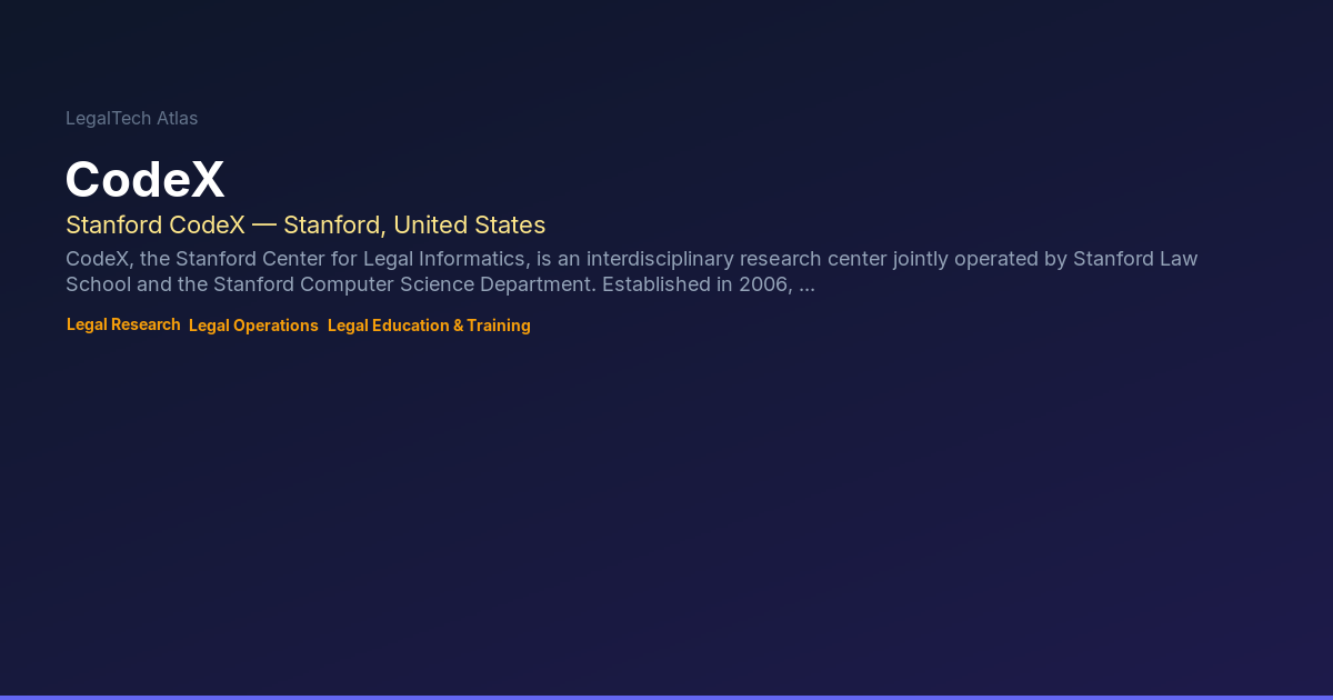 Legal Codex Example CodeX — LegalTech Atlas