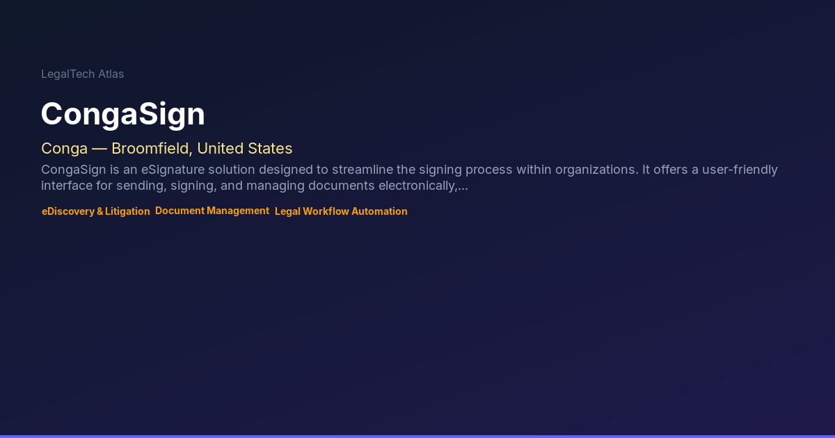 CongaSign — LegalTech Atlas