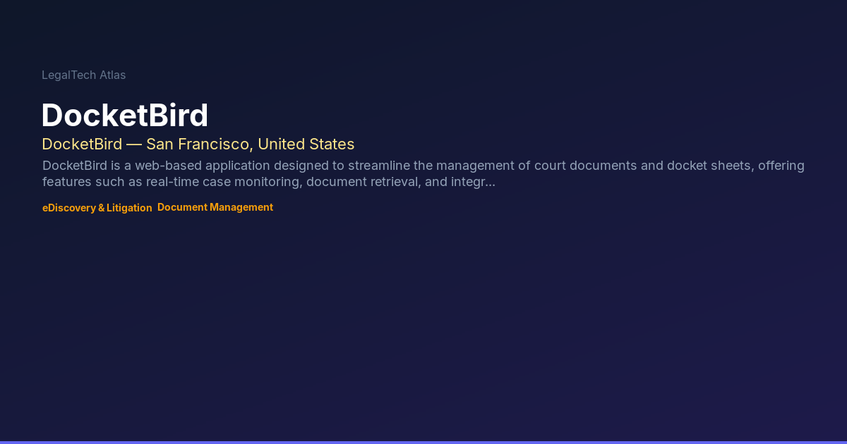 DocketBird — LegalTech Atlas