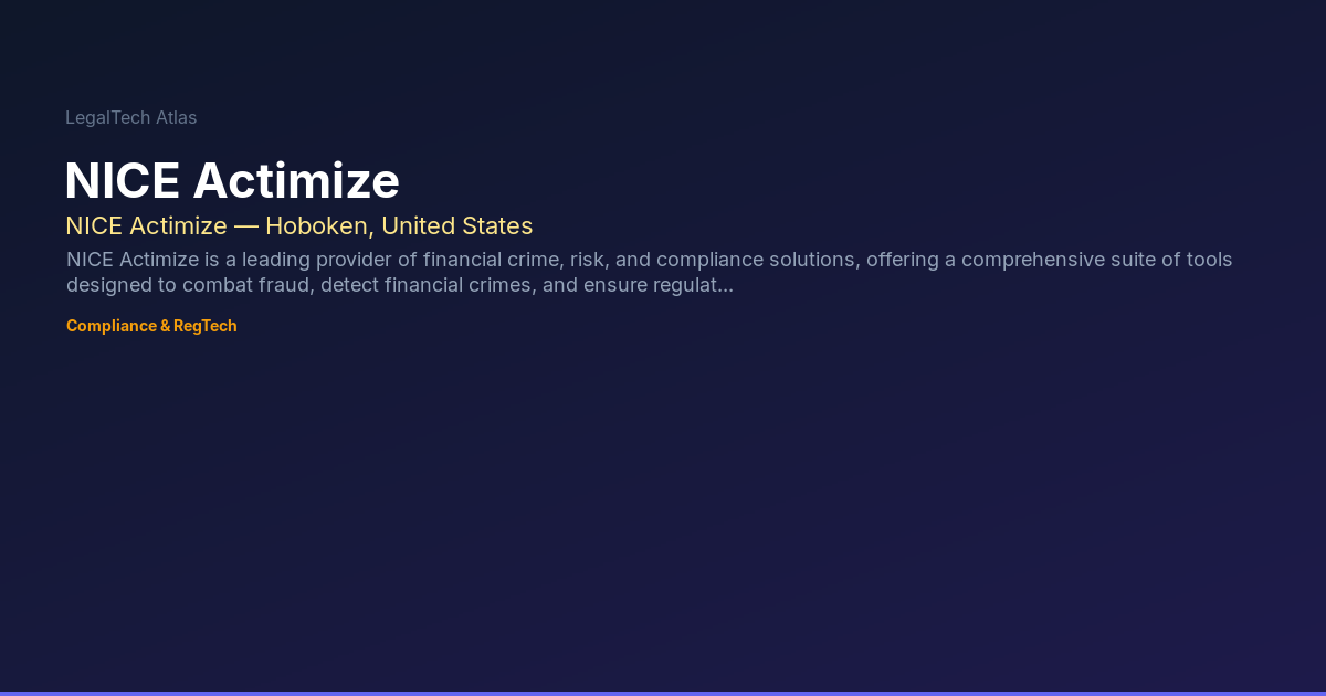 Atimize NICE Actimize — LegalTech Atlas