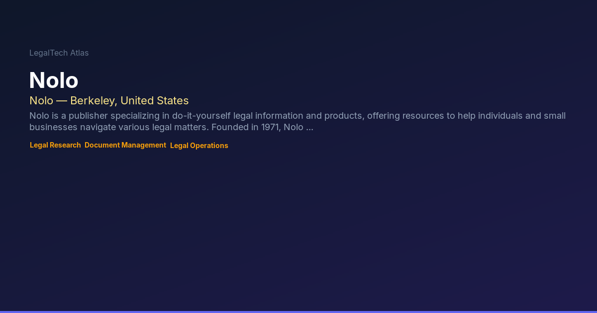 Nolo — LegalTech Atlas