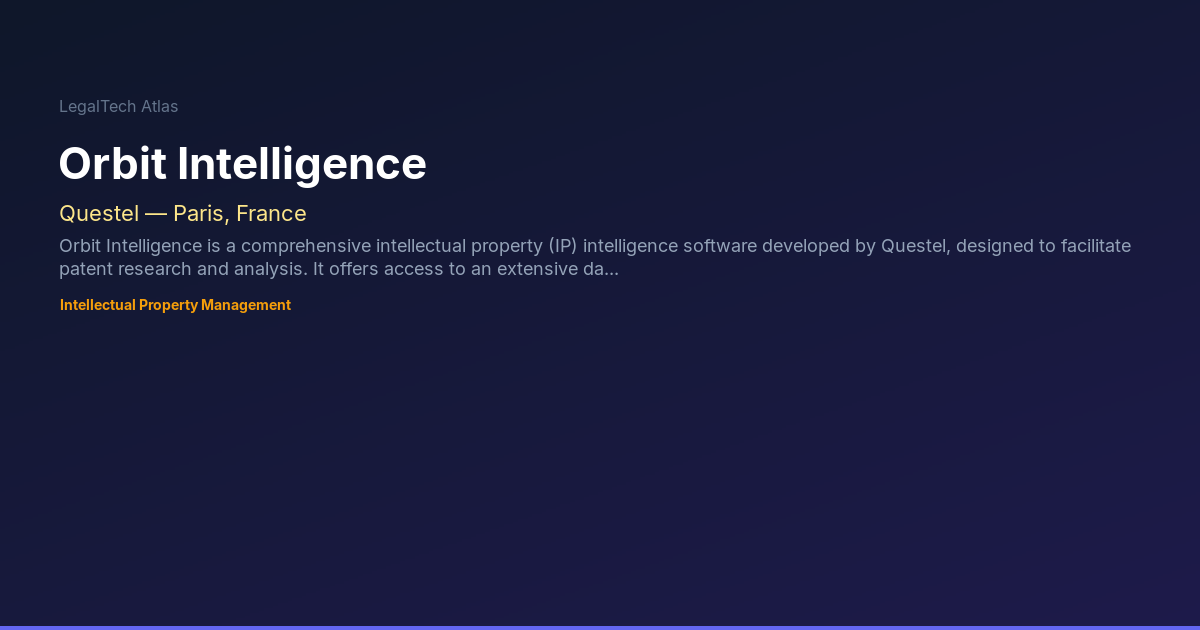 Orbit Intelligence — LegalTech Atlas